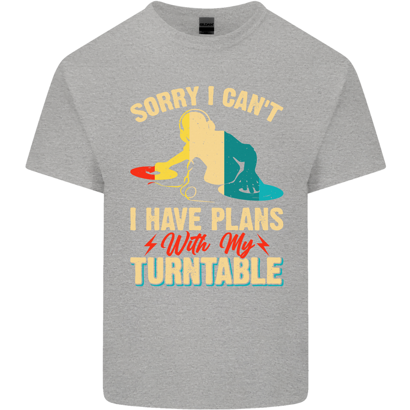 Plans With My Turntable DJ DJing Kids T-Shirt Childrens Sports Grey