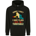 Plans With My Turntable DJ DJing Mens 80% Cotton Hoodie Black