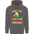 Plans With My Turntable DJ DJing Mens 80% Cotton Hoodie Charcoal