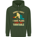 Plans With My Turntable DJ DJing Mens 80% Cotton Hoodie Forest Green