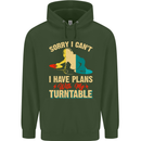 Plans With My Turntable DJ DJing Mens 80% Cotton Hoodie Forest Green