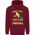 Plans With My Turntable DJ DJing Mens 80% Cotton Hoodie Maroon