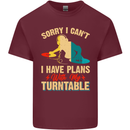 Plans With My Turntable DJ DJing Mens Cotton T-Shirt Tee Top Maroon