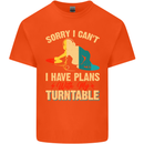 Plans With My Turntable DJ DJing Mens Cotton T-Shirt Tee Top Orange