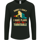 Plans With My Turntable DJ DJing Mens Long Sleeve T-Shirt Black