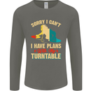 Plans With My Turntable DJ DJing Mens Long Sleeve T-Shirt Charcoal