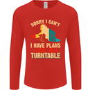 Plans With My Turntable DJ DJing Mens Long Sleeve T-Shirt Red