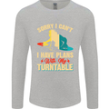 Plans With My Turntable DJ DJing Mens Long Sleeve T-Shirt Sports Grey