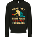 Plans With My Turntable DJ DJing Mens Sweatshirt Jumper Black