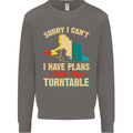 Plans With My Turntable DJ DJing Mens Sweatshirt Jumper Charcoal