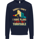 Plans With My Turntable DJ DJing Mens Sweatshirt Jumper Navy Blue