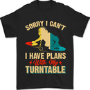 Plans With My Turntable DJ DJing Mens T-Shirt 100% Cotton Black
