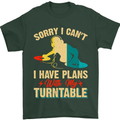 Plans With My Turntable DJ DJing Mens T-Shirt 100% Cotton Forest Green