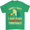 Plans With My Turntable DJ DJing Mens T-Shirt 100% Cotton Irish Green