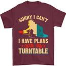 Plans With My Turntable DJ DJing Mens T-Shirt 100% Cotton Maroon