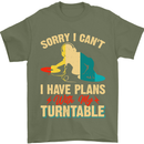 Plans With My Turntable DJ DJing Mens T-Shirt 100% Cotton Military Green