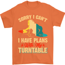 Plans With My Turntable DJ DJing Mens T-Shirt 100% Cotton Orange