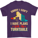Plans With My Turntable DJ DJing Mens T-Shirt 100% Cotton Purple