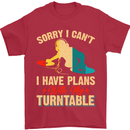 Plans With My Turntable DJ DJing Mens T-Shirt 100% Cotton Red