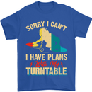 Plans With My Turntable DJ DJing Mens T-Shirt 100% Cotton Royal Blue