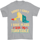 Plans With My Turntable DJ DJing Mens T-Shirt 100% Cotton Sports Grey
