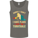 Plans With My Turntable DJ DJing Mens Vest Tank Top Charcoal