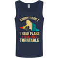 Plans With My Turntable DJ DJing Mens Vest Tank Top Navy Blue