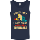 Plans With My Turntable DJ DJing Mens Vest Tank Top Navy Blue