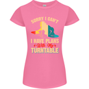 Plans With My Turntable DJ DJing Womens Petite Cut T-Shirt Azalea