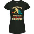 Plans With My Turntable DJ DJing Womens Petite Cut T-Shirt Black