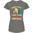 Plans With My Turntable DJ DJing Womens Petite Cut T-Shirt Charcoal