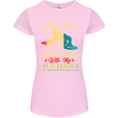 Plans With My Turntable DJ DJing Womens Petite Cut T-Shirt Light Pink