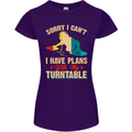 Plans With My Turntable DJ DJing Womens Petite Cut T-Shirt Purple