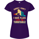 Plans With My Turntable DJ DJing Womens Petite Cut T-Shirt Purple