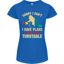 Plans With My Turntable DJ DJing Womens Petite Cut T-Shirt Royal Blue