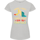 Plans With My Turntable DJ DJing Womens Petite Cut T-Shirt Sports Grey