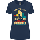Plans With My Turntable DJ DJing Womens Wider Cut T-Shirt Navy Blue
