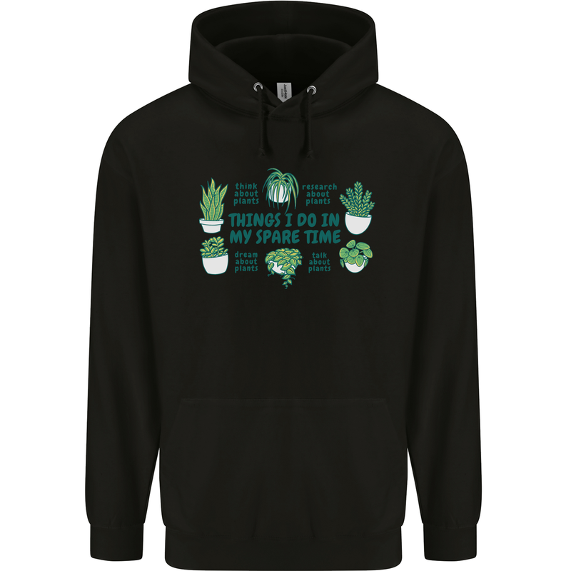 Plants Things I Do in My Spare Time Childrens Kids Hoodie Black