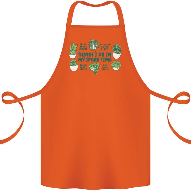 Plants Things I Do in My Spare Time Cotton Apron 100% Organic Orange