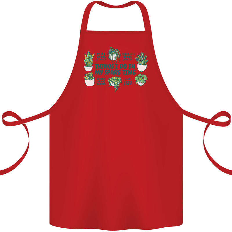 Plants Things I Do in My Spare Time Cotton Apron 100% Organic Red