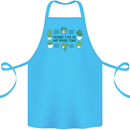 Plants Things I Do in My Spare Time Cotton Apron 100% Organic Turquoise