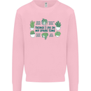 Plants Things I Do in My Spare Time Kids Sweatshirt Jumper Light Pink