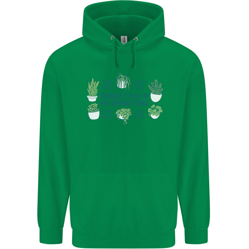 Plants Things I Do in My Spare Time Mens 80% Cotton Hoodie Irish Green