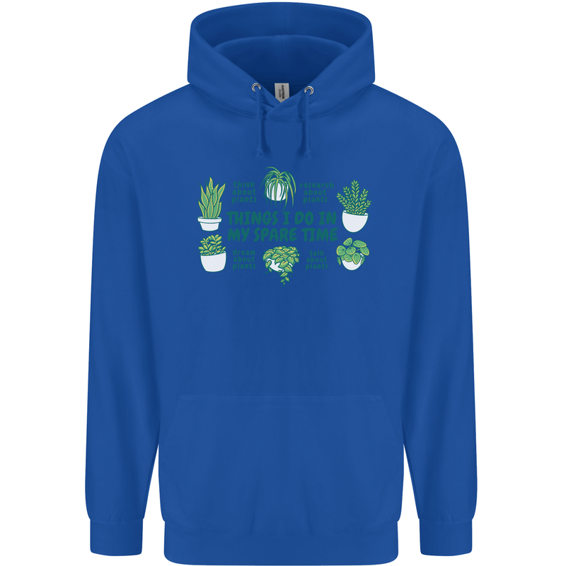 Plants Things I Do in My Spare Time Mens 80% Cotton Hoodie Royal Blue