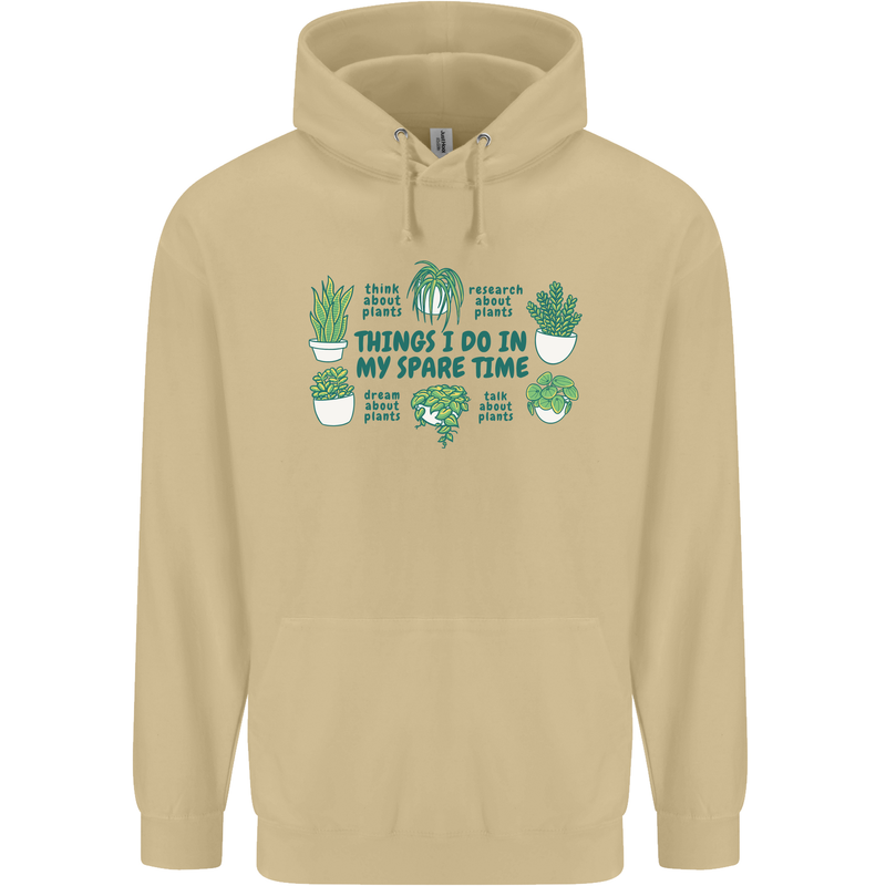 Plants Things I Do in My Spare Time Mens 80% Cotton Hoodie Sand