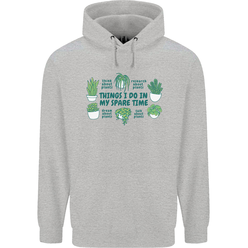 Plants Things I Do in My Spare Time Mens 80% Cotton Hoodie Sports Grey