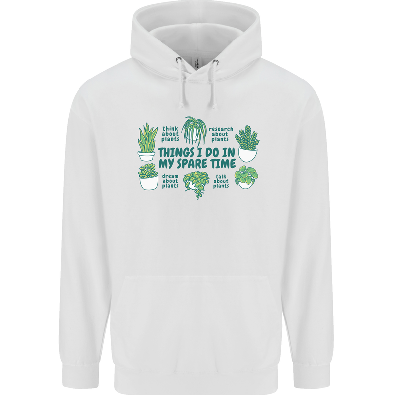 Plants Things I Do in My Spare Time Mens 80% Cotton Hoodie White