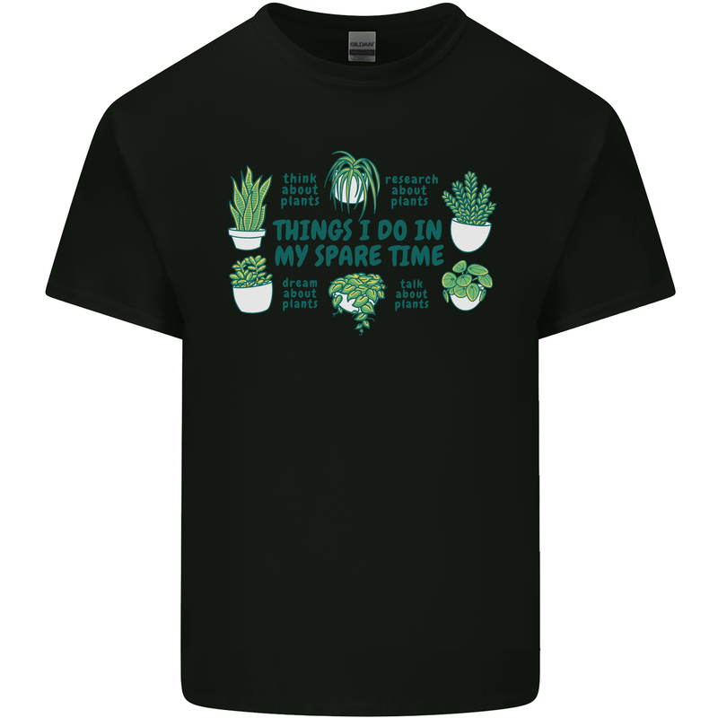 Plants Things I Do in My Spare Time Mens Cotton T-Shirt Tee Top Black