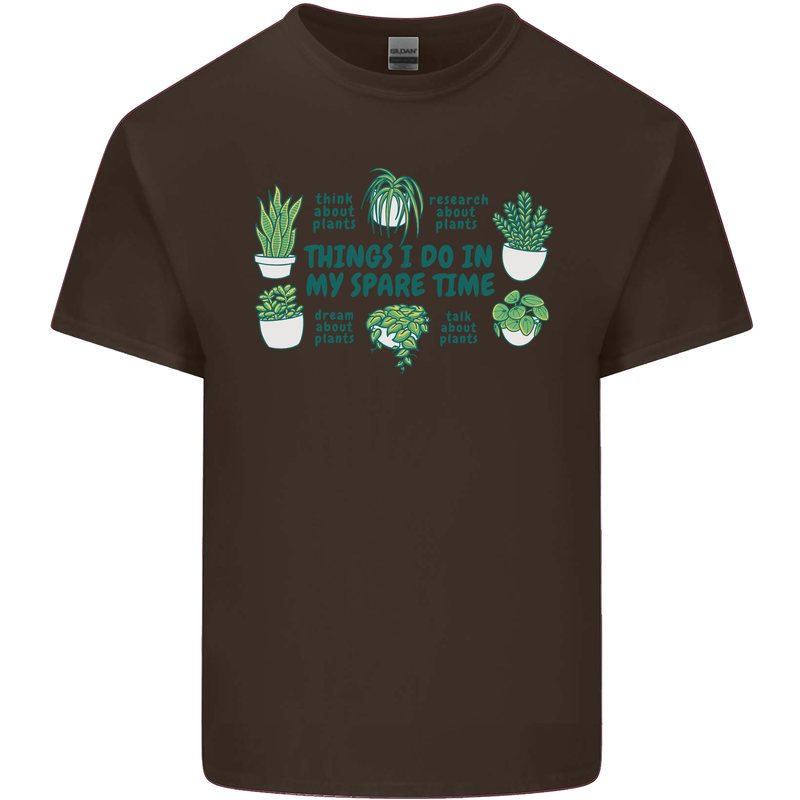 Plants Things I Do in My Spare Time Mens Cotton T-Shirt Tee Top Dark Chocolate