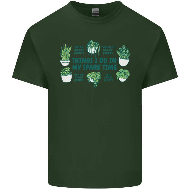 Plants Things I Do in My Spare Time Mens Cotton T-Shirt Tee Top Forest Green